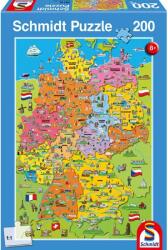 Schmidt Spiele 56312 Cartoon map of Germany 200db-os puzzle