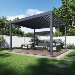  SUN DELUXE Motoros+LED 3.6x4 m antracit terasz pergola