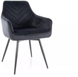 SIGNAL MEBLE Servio Velvet Fekete Bársony Étkezőszék Automata Visszatérés Funkcióval (SERVIOVCC)