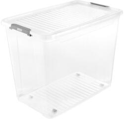 Keeper Leo Műanyag Kerekes Tárolódoboz tetővel 74L - Átlátszó (0611004001) (0611004001)