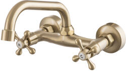 Gamma Retro C, fali mosogatócsaptelep C alakú kifolyóval, matt arany, GMA-BROS-C-BGD (GMA-BROS-C-BGD)