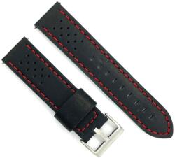  Curea piele neagra cusături roșii Rally 18mm - 3985318