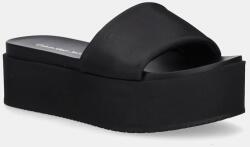 Calvin Klein Jeans papucs FLATFORM SANDAL SLIDE IN NYLON - fekete Női 41