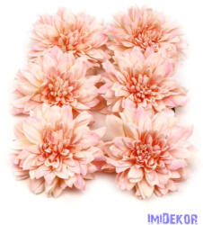  Dália selyemvirág fej 12cm - Barack