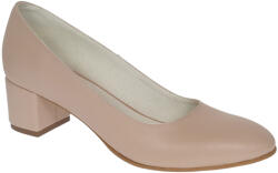 Ninna Art Shoes Pantofi eleganti dama lux din piele naturala Nude premium cu toc 5 cm - NA73NUDE, marimea 39