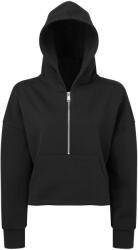 TriDri® Női kapucnis pulóver 1/2 cipzárral - Fekete | 2XL/3XL (TR077-1000407244)