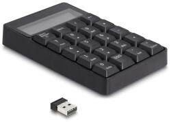 Delock 2 az 1-ben A Típusú USB Billentyűzet Számológép Funkcióval, 2, 4 GHz, Vezeték Nélküli, Fekete