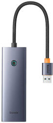 Baseus Hub Baseus UltraJoy Series Lite 4 portos USB-USB 3.0*3+RJ45*1+USB-C 5V szürke (B0005280B811-12)