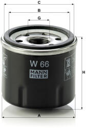 Mann-filter Olajszűrő Mann Filter W 66 (W66)