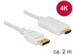 Delock Kábel Displayport 1.2 dugó > High Speed HDMI-A dugó passzív 4K 2 m (fehér) (DL83818) (DL83818)