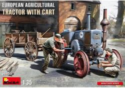 MiniArt Models 1/35 Europai mezőgazdasági traktor pótkocsival jármű modell (38055)