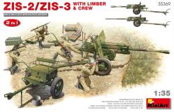 MiniArt Models 1/35 ZIS-2/ZIS-3 ágyú figurával katonai modell készlet (MI35369)