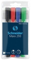 Schneider "Maxx 293" 2-5 mm vágott 4 különböző színű tábla- és flipchart marker készlet (S-129394)