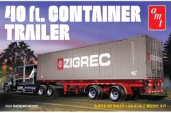 ROUND2 AMT 1/25 40 ft. Semi Container Trailer konténer szállítós kamion pótkocsi modell (AMT1196)