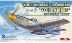 MENG 1/48 North American P-51D Mustang Yellow Nose katonai repülőgép modell (LS009)