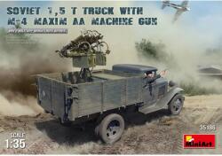 MiniArt Models 1/35 Szovjet 1.5t-ás teherautó M-4 Maxim AA géppuskával katonai jármű modell