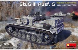 MiniArt Models 1/35 StuG III Ausf. G Feb 1943 Alkett Prod téli láncokkal katonai jármű modell (35362)