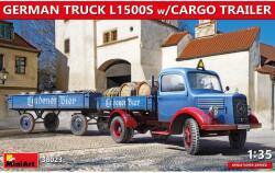 MiniArt Models 1/35 Német platós teherautó pótkocsival jármű modell (38023)