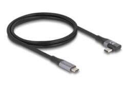 Delock USB 40 Gbps Kábel, ívelt bal / jobb, USB PD 3.1 Extended Power Range 240 W 1 m (81131) (81131)