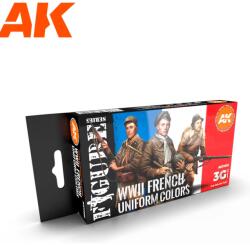 AK Interactive Figure French Uniform Colors akrilfesték készlet 6x 17ml (AK11633)