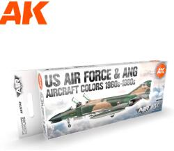 AK Interactive AIR US Air Force & ANG Aircraft Colors 1960s-1980s akrilfesték készlet 8x 17ml (AK11747)