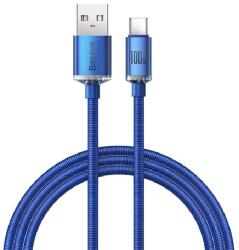 Baseus CRYSTAL SHINE adatkábel (USB - Type-C, 100W, PD gyorstöltő, 120cm, cipőfűző) SÖTÉTKÉK
