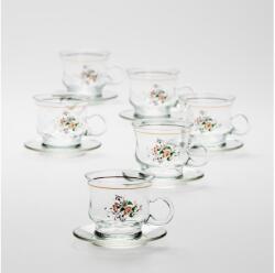 Výrobce po 1 ks Készlet 6x üvegpohár csészealjjal átlátszó csokor no. 2 (KK01562A)