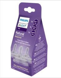 Philips AVENT SCY960/03 Natural Response etetőcumi mix 1hó+, 3hó+, 6hó+, 3 db (9034890)