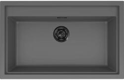 Elleci - Mosogatótálca Sintesi 130 Keratek K99 Dark Grey fekete tartozékokkal LKS13099BKM (LKS13099BKM)