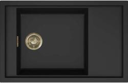 Elleci - Mosogatótálca Sintesi 305 Keratek K86 Black arany tartozékokkal LKS30586GLD (LKS30586GLD)