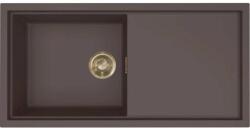 Elleci - Mosogatótálca Sintesi 480 Keratek K87 Cocoa arany tartozékokkal LKS48087GLD (LKS48087GLD)
