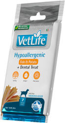 Vet Life Hypoallergenic Fish & Potato + Dental Treat, Medium & Maxi (7 buc baton de mestecat) 100 g