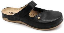  Leon Comfortstep 953 fekete bőr-textil papucs bütykös lábra 36-41