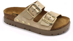  Leon Comfortstep 6010 arany női bőr papucs 36-40 - Birkenstockhoz hasonlatos talppal