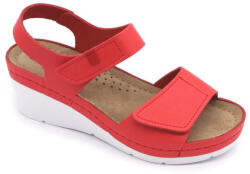  Leon Comfortstep 1080 női piros bőr szandál 36-39