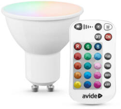 Avide Smart LED GU10 2.9W RGB+W 2700K IR Távirányítóval (ASGU10RGBW-2.9W-RC)