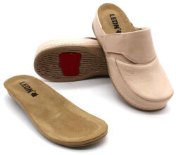  Leon Comfortstep 2019 púder női bőr papucs kivehető talpbetéttel 36-41