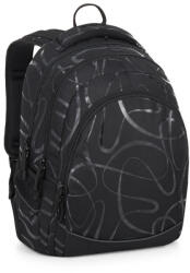 Bagmaster fekete / mintás textil hátizsák digital24b