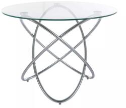 SIGNAL MEBLE Acuto étkezőasztal, átlátszó / ezüst