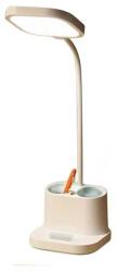 Platinet asztali lámpa 5 W, akkumulátor + pohár + USB, fehér