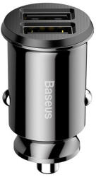 Baseus Grain autóstöltő 3, 1 A, 2×USB Type-A, fekete (CCALL-ML01)