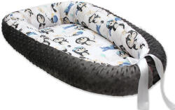 Scamp minky-vászon babafészek /PenguinBlue (MBF008)