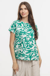 Pierino Bluza verde lejera din vascoza cu in, imprimata, cu maneca cazuta scurta S/M