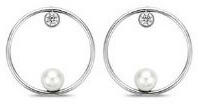  Victoria Ezüst színű fehér gyöngyös fülbevaló (VBNAB77700) - oliviashop