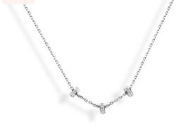  Victoria Ezüst színű fehér köves fánk nyaklánc (VBKACA77145) - oliviashop