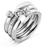  Victoria Ezüst színű fehér köves 3-as gyűrű szett (VBNRZ10154) - oliviashop