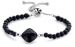  Victoria Ezüst színű fekete köves, gyöngyös karkötő (VBKACA73900) - oliviashop