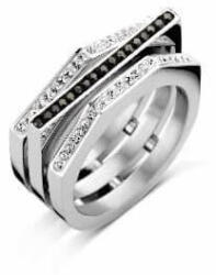  Victoria Ezüst színű fekete, fehér köves gyűrű (VBNRZ10354) - oliviashop