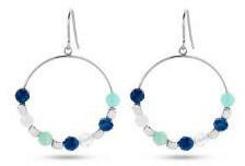  Victoria Ezüst színű színes gyöngyös fülbevaló (VBNAY07900)