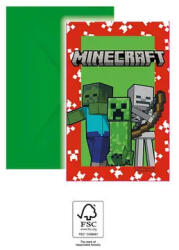  Minecraft Green party meghívó 6 db-os FSC (PNN95658)